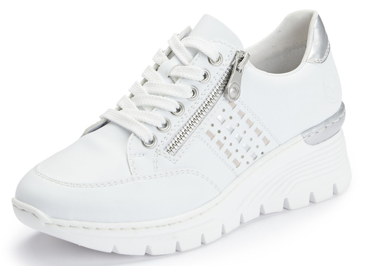 Slipper & Schnürschuhe - Rieker, bequeme Damen-Sneaker, Weite G, mit Reißverschluss, in Größe 036 bis 042, in Farbe WEISS Ansicht 1