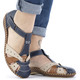 Sandaletten & Pantoletten - Rieker, leichte Damen-Sandalen, Weite G, mit Klettverschluss, in Größe 036 bis 042, in Farbe MARINE-BEIGE-COGNAC – Farbe MARINE-BEIGE-COGNAC – Ansicht 3