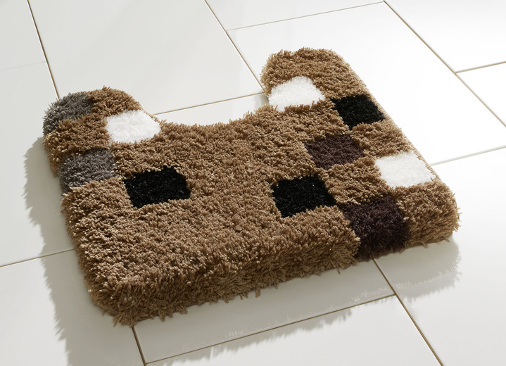 Badgarnituren - Badgarnitur mit latexierter, rutschhemmender Rückseite, in Größe 100 (Vorleger halbrund, 50/ 80 cm) bis 112 (WC-Deckelbezug, 47/ 50 cm), in Farbe BRAUN Ansicht 2