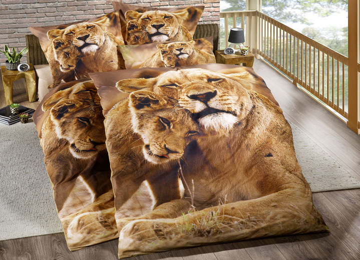 Bettwäschegarnituren - Bettwäsche-Garnitur in Renforcé-Qualität, in Größe 111 (40/80 cm + 135/200 cm) bis 115 (80/80 cm + 155/220 cm), in Farbe BRAUN Ansicht 2