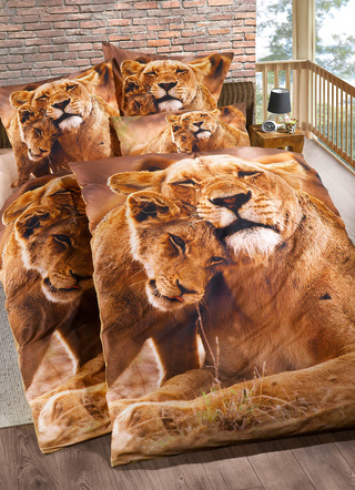 Bettwäschegarnituren - Bettwäsche-Garnitur in Renforcé-Qualität, in Größe 111 (40/80 cm + 135/200 cm) bis 115 (80/80 cm + 155/220 cm), in Farbe BRAUN