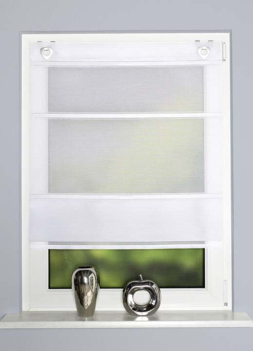 Gardinen - Luftig-leichtes und superpraktisches Magnetrollo, in Größe 316 (H130xB 45 cm) bis 328 (H210xB 70 cm), in Farbe WEISS