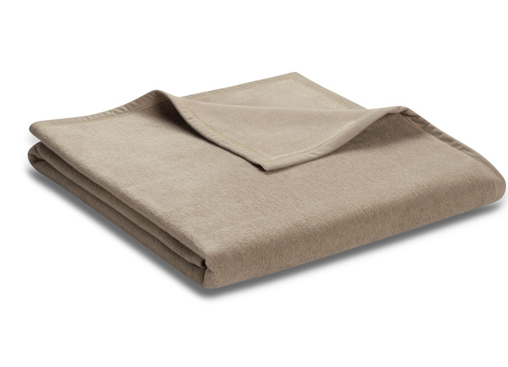 Sessel- & Sofaüberwürfe - Wohndecke und Sesselschoner mit Fransenabschluss, in Größe 102 (Sesselschoner, 50x200 cm) bis 325 (Sparset, 3-teilig), in Farbe CAMEL Ansicht 8