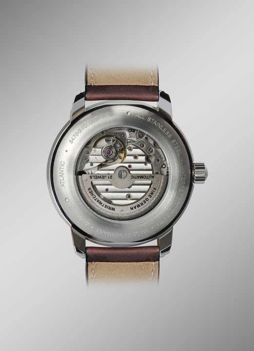 Mechanikuhren / Automatikuhren - Zeppelin-Automatik-Herrenuhr mit Lederband, in Farbe  Ansicht 2