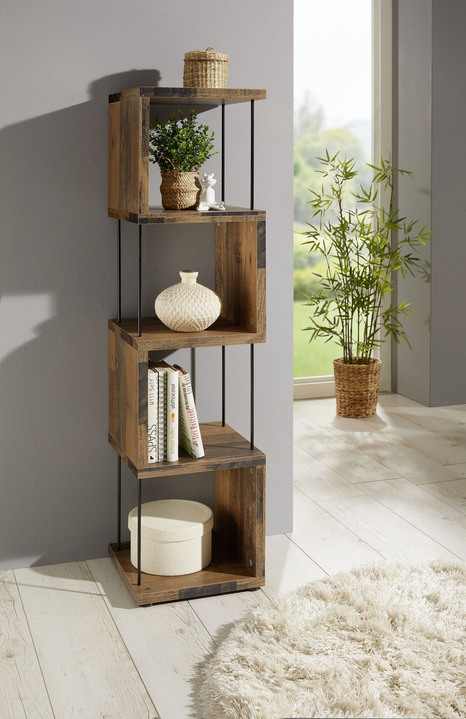 Möbel - Standregal,ideal auch als Raumteiler, in Farbe ASTEICHE, in Ausführung Standregal, schmal, 2 Ablagefächer Ansicht 3