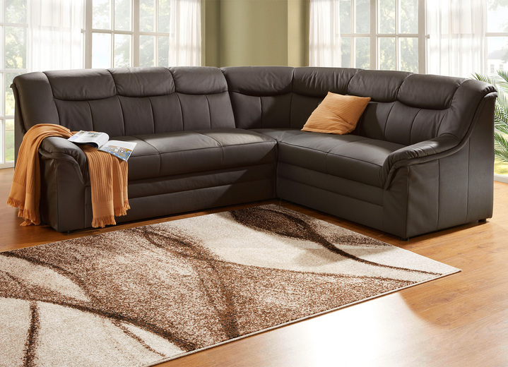 Polsterecken - Polsterecke mit Bezug aus echtem Leder, in Farbe BRAUN Ansicht 7