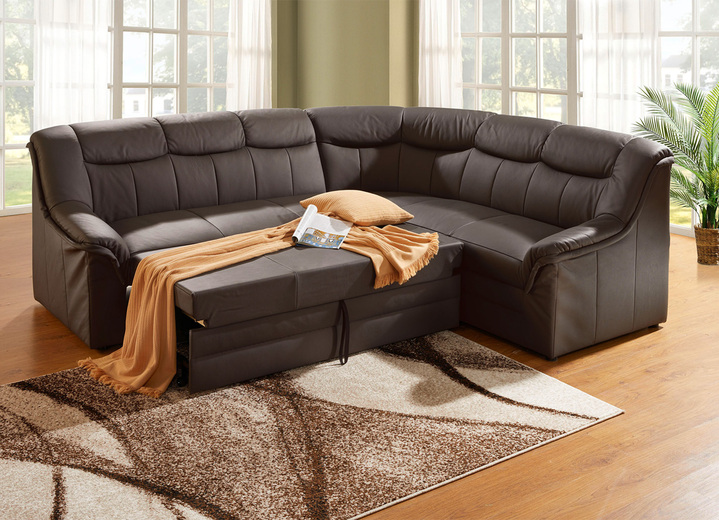 Polsterecken - Polsterecke mit Bezug aus echtem Leder, in Farbe BRAUN Ansicht 8