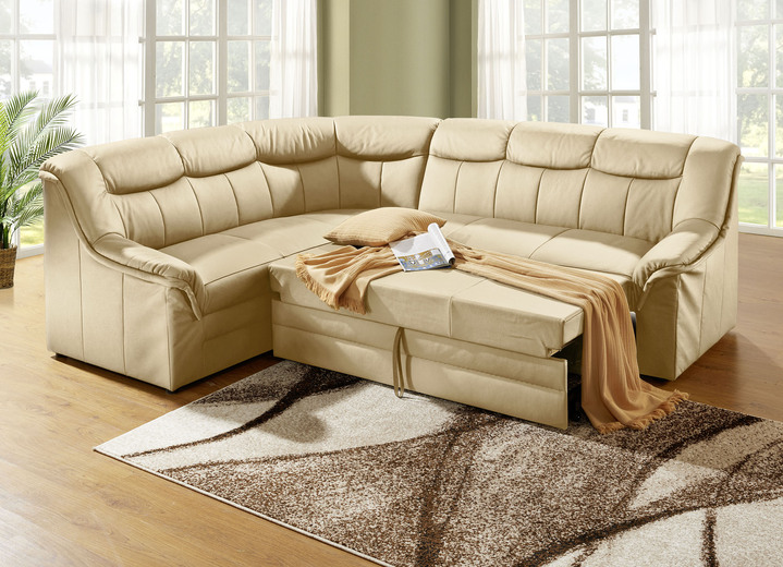 Polsterecken - Polsterecke mit Bezug aus echtem Leder, in Farbe BRAUN Ansicht 6