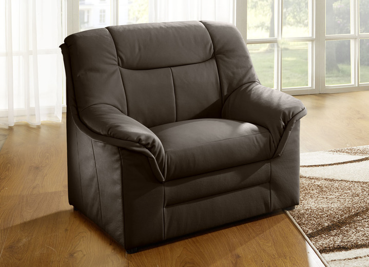 Sessel - Polstermöbel mit Bezug aus echtem Leder Ansicht 7 Sessel - Polstermöbel mit Bezug aus echtem Leder, in Farbe CREME, in Ausführung Hocker Ansicht 7