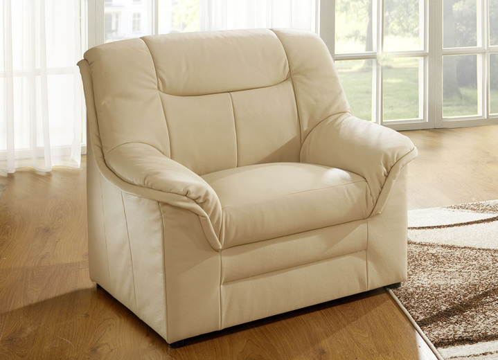 Sessel - Polstermöbel mit Bezug aus echtem Leder Ansicht 9 Sessel - Polstermöbel mit Bezug aus echtem Leder, in Farbe BRAUN, in Ausführung Hocker Ansicht 9