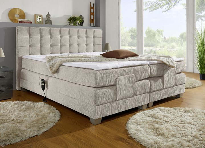 - Elektrisch verstellbares Boxspringbett mit Topper, in Farbe BEIGE Ansicht 2