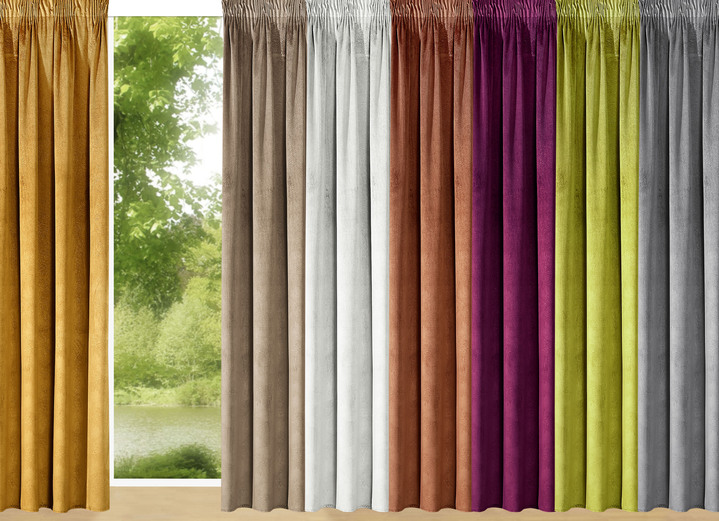 Klassisch - Energiespar-Verdunkelungsschals in Samtoptik, in Größe 364 (H150xB140 cm) bis 436 (H245xB140 cm), in Farbe BORDEAUX, in Ausführung mit Universalschienenband Ansicht 2