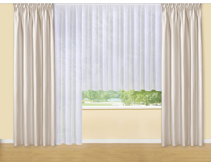 Klassisch - Zauberhafter Blumenfenster-Store Ansicht 3 Klassisch - Zauberhafter Blumenfenster-Store, in Größe 120 (95x300 cm) bis 171 (155x450 cm), in Farbe WEISS Ansicht 3