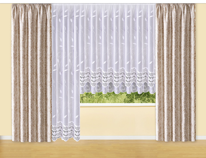 Wohnen - Leichter Blumenfenster-Store, in Größe 136 (100x300 cm) bis 174 (160x600 cm), in Farbe WEISS Ansicht 3