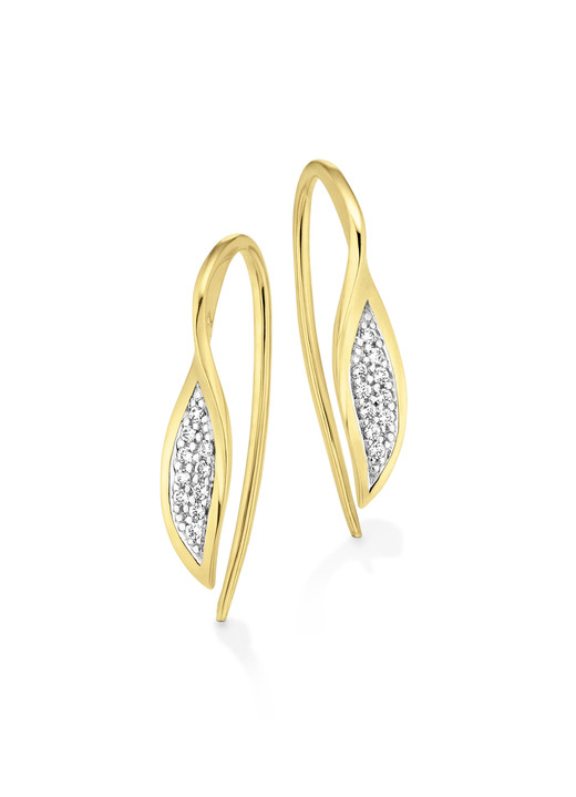 Ohrschmuck - Ohrhaken in Bicolor mit 20 Brillanten, in Farbe  Ansicht 2