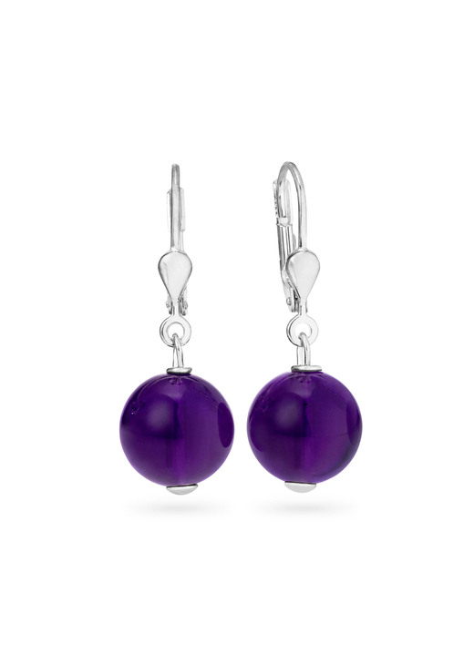 - Ohrringe mit echt Amethyst, in Farbe  Ansicht 2