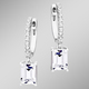 Ohrschmuck - Klappcreolen aus Silber 925/- fein mit synth. Zirkonia – Ansicht 1 Ohrschmuck - Klappcreolen aus Silber 925/- fein mit synth. Zirkonia, in Farbe  – Ansicht 1