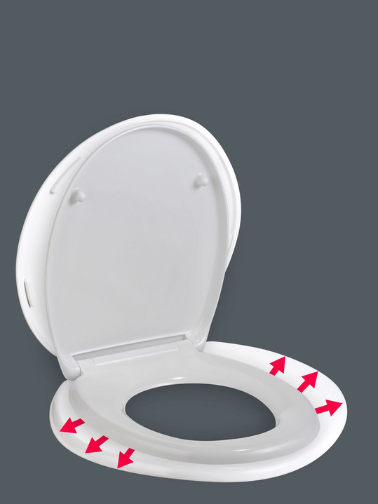 - Toilettensitz XXL mit extra breiter Sitzfläche, in Farbe WEISS Ansicht 2