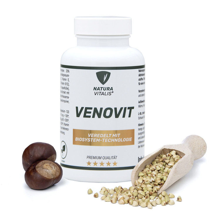 Nahrungsergänzung - Venovit Kapseln mit hochdosiertem Vitamin C und Magnesium, in Farbe