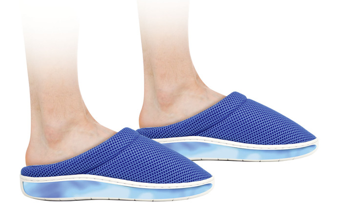 Slipper & Schnürschuhe - Gel-Slipper, in Größe L bis XXL, in Farbe BLAU-WEISS Ansicht 3
