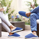 Slipper & Schnürschuhe - Gel-Slipper, in Größe L bis XXL, in Farbe BLAU-WEISS – Farbe BLAU-WEISS – Ansicht 1