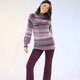 Langarm - Pullover aus hochwertigem Multicolorgarn mit Schurwolle – Farbe ROSÉ-MULTICOLOR – Ansicht 3 Langarm - Pullover aus hochwertigem Multicolorgarn mit Schurwolle, in Größe L(44/46) bis XS(32/34), in Farbe ROSÉ-MULTICOLOR – Farbe ROSÉ-MULTICOLOR – Ansicht 3