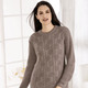 Langarm - Pullover in Strickmix – Farbe TAUPE – Ansicht 1 Langarm - Pullover in Strickmix, in Größe 036 bis 052, in Farbe TAUPE – Farbe TAUPE – Ansicht 1