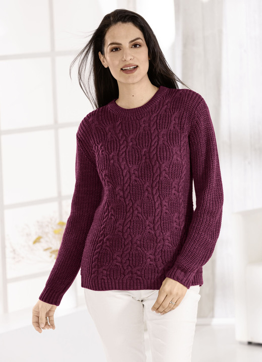 Langarm - Pullover in Strickmix Ansicht 5 Langarm - Pullover in Strickmix, in Größe 036 bis 052, in Farbe TAUPE Ansicht 5