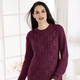 Langarm - Pullover in Strickmix – Farbe WEINROT – Ansicht 1 Langarm - Pullover in Strickmix, in Größe 036 bis 052, in Farbe TAUPE – Farbe WEINROT – Ansicht 1