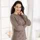 Langarm - Pullover in Strickmix – Farbe TAUPE – Ansicht 2 Langarm - Pullover in Strickmix, in Größe 036 bis 052, in Farbe TAUPE – Farbe TAUPE – Ansicht 2