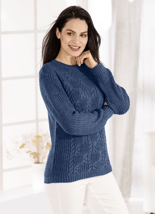 Langarm - Pullover in Strickmix Ansicht 4 Langarm - Pullover in Strickmix, in Größe 036 bis 052, in Farbe TAUPE Ansicht 4