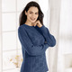 Langarm - Pullover in Strickmix – Farbe NACHTBLAU – Ansicht 2 Langarm - Pullover in Strickmix, in Größe 036 bis 052, in Farbe TAUPE – Farbe NACHTBLAU – Ansicht 2