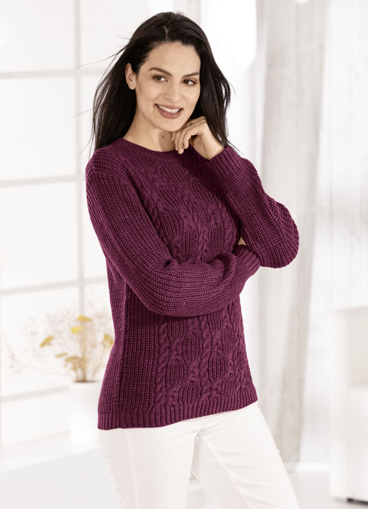 Langarm - Pullover in Strickmix Ansicht 6 Langarm - Pullover in Strickmix, in Größe 036 bis 052, in Farbe TAUPE Ansicht 6