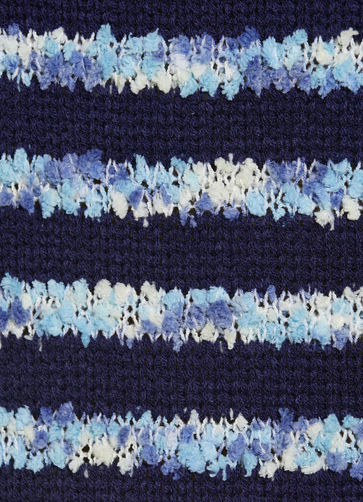 Langarm - Pullover mit sehr weichem Griff, in Größe 036 bis 052, in Farbe MARINE-MULTICOLOR Ansicht 2