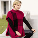 Pullover - Pullunder in Waffelstruktur – Farbe ROT-SCHWARZ – Ansicht 2 Pullover - Pullunder in Waffelstruktur, in Größe L(44/46) bis XXL(52/54), in Farbe ROT-SCHWARZ – Farbe ROT-SCHWARZ – Ansicht 2