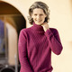 Langarm - Pullover in sehr kuschliger Flauschqualität – Farbe BEERE – Ansicht 2 Langarm - Pullover in sehr kuschliger Flauschqualität, in Größe 036 bis 052, in Farbe BEERE – Farbe BEERE – Ansicht 2