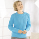 Langarm - Pullover mit nachhaltig recycelter Baumwolle, in Größe 036 bis 052, in Farbe TÜRKIS – Farbe TÜRKIS – Ansicht 1