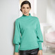 Langarm - Pima-Pullover in Feinstrick – Farbe JADEGRÜN – Ansicht 2 Langarm - Pima-Pullover in Feinstrick, in Größe 036 bis 052, in Farbe JADEGRÜN – Farbe JADEGRÜN – Ansicht 2
