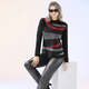 Pullover - Pullover mit Jacquard-Vorderteil – Farbe SCHWARZ-ROT-GRAU – Ansicht 2 Pullover - Pullover mit Jacquard-Vorderteil, in Größe 038 bis 054, in Farbe SCHWARZ-ROT-GRAU – Farbe SCHWARZ-ROT-GRAU – Ansicht 2