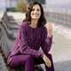 Pullover - Pullover aus hochwertigem Bouclégarn – Farbe MAGENTA-LILA-MULTICOLOR – Ansicht 2 Pullover - Pullover aus hochwertigem Bouclégarn, in Größe L(44/46) bis XXL(52/54), in Farbe MAGENTA-LILA-MULTICOLOR – Farbe MAGENTA-LILA-MULTICOLOR – Ansicht 2
