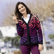 Strickjacken - Strickjacke in Jacquard-Dessin, in Größe 038 bis 054, in Farbe SCHWARZ-LILA-MULTICOLOR – Farbe SCHWARZ-LILA-MULTICOLOR – Ansicht 2