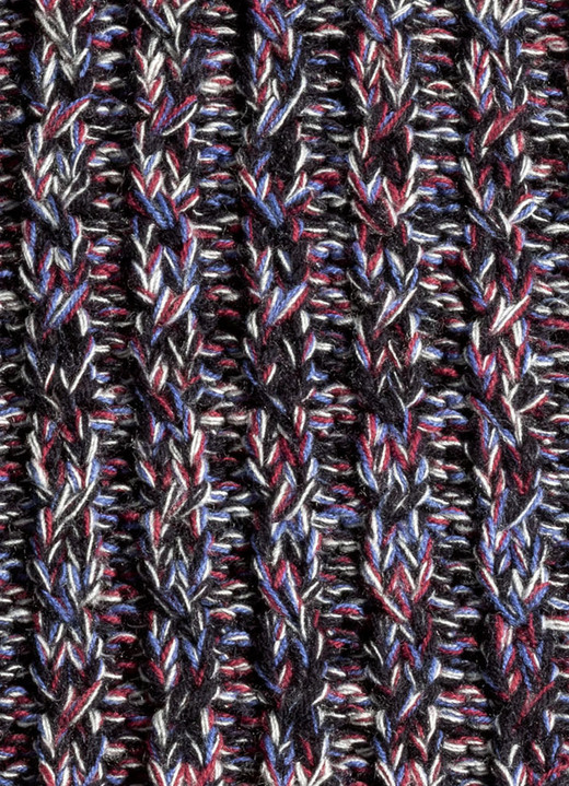 Langarm - Pullover in aufwendiger Melange-Optik, in Größe L(44/46) bis XS(32/34), in Farbe MARINE-MULTICOLOR Ansicht 3