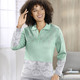 Langarm - Pullover in Jacquard-Dessin, in Größe 036 bis 052, in Farbe MINT-GRAU MELIERT – Farbe MINT-GRAU MELIERT – Ansicht 1