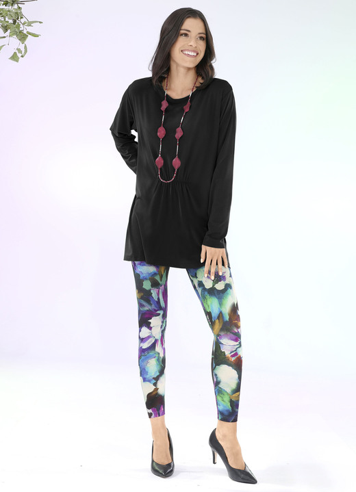 Shirts - Longshirt mit Raffung in 3 Farben, in Größe 034 bis 052, in Farbe FUCHSIA Ansicht 6