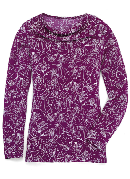 Shirts - Shirt mit Wasserfall-Ausschnitt in 2 Farben, in Größe 038 bis 054, in Farbe PETROL-WEISS Ansicht 2