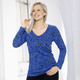 Shirts mit Strass - Allover gemustertes Shirt in 2 Farben – Farbe ROYALBLAU-SCHWARZ – Ansicht 2 Shirts mit Strass - Allover gemustertes Shirt in 2 Farben, in Größe 036 bis 054, in Farbe ROYALBLAU-SCHWARZ – Farbe ROYALBLAU-SCHWARZ – Ansicht 2