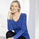 Shirts mit Strass - Allover gemustertes Shirt in 2 Farben – Farbe ROYALBLAU-SCHWARZ – Ansicht 1 Shirts mit Strass - Allover gemustertes Shirt in 2 Farben, in Größe 036 bis 054, in Farbe ROYALBLAU-SCHWARZ – Farbe ROYALBLAU-SCHWARZ – Ansicht 1