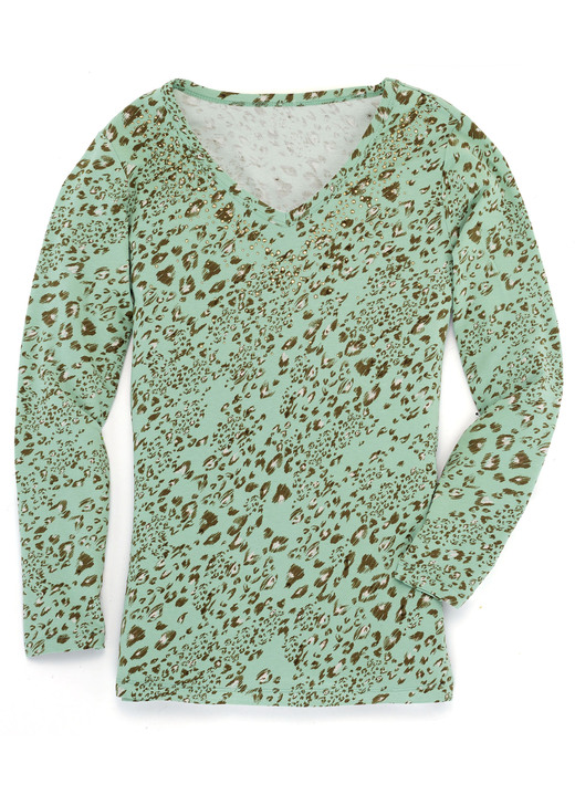 Shirts mit Strass - Allover gemustertes Shirt in 2 Farben Ansicht 3 Shirts mit Strass - Allover gemustertes Shirt in 2 Farben, in Größe 036 bis 054, in Farbe ROYALBLAU-SCHWARZ Ansicht 3