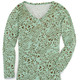 Shirts mit Strass - Allover gemustertes Shirt in 2 Farben – Farbe SALBEI-BRAUN-ECRU Shirts mit Strass - Allover gemustertes Shirt in 2 Farben, in Größe 036 bis 054, in Farbe ROYALBLAU-SCHWARZ