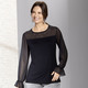 Shirts - Exzellentes Shirt mit Chiffon-Verarbeitung, in Größe 040 bis 044, in Farbe SCHWARZ – Farbe SCHWARZ – Ansicht 3